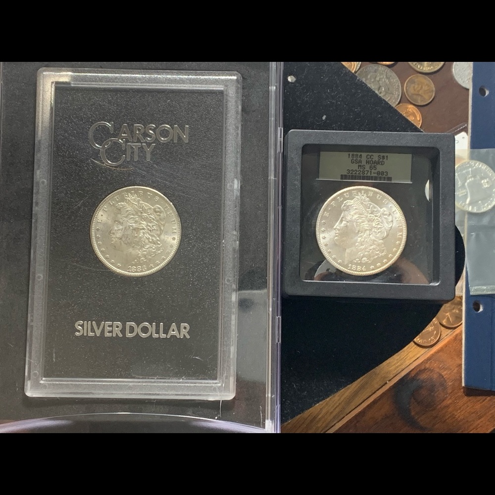 Uncirculated Carson city Morgan dollars multiples